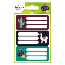 Avery Confezione 15 Etichette Scuola 76x34mm Lama/Cactus