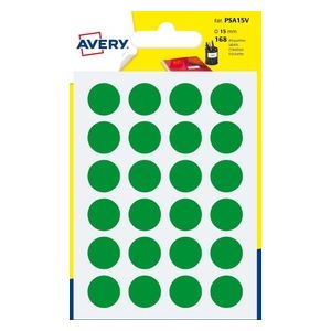Avery Confezione 168 Bollini Adesivi 15mm Verde