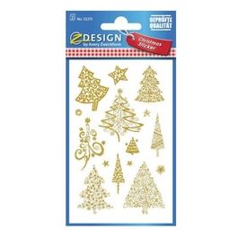Confezione 2 Fogli Alberi di Natale Oro