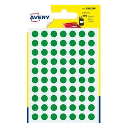 Avery Confezione 490 Etichette Rotonde Verdi 8cm