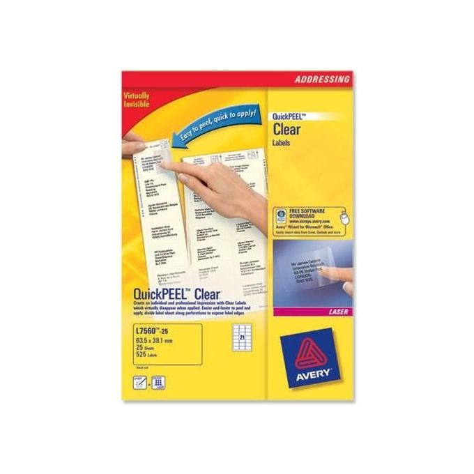 Avery Etich Trasp.indiriz63 5x38 1 Sing.