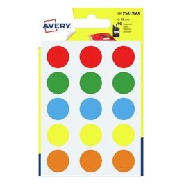 Etichette Adesive Rotonde Multicolore Confezione da 90 Adesivi