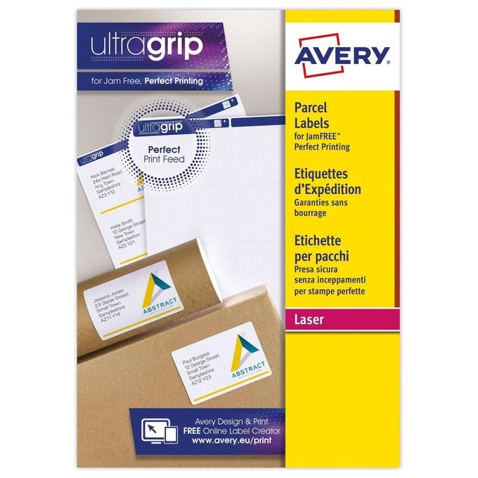 Avery Etichette per Indirizzi per Pacchi Stampanti Laser 99,1x57mm Bianco