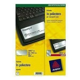 Etichette In Poliestere Argento 20f