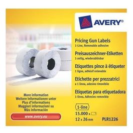Plr1226 Etichette Removibili per Prezzatrici 1 Linea 12x26mm Bianco Confezione 10 Rotoli da 1500 Etichette