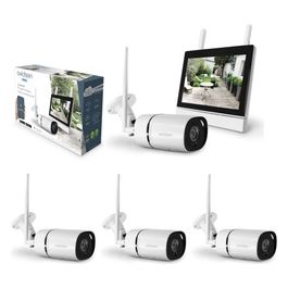 Kit di videosorveglianza connesso con monitor e 4 telecamera senza fili