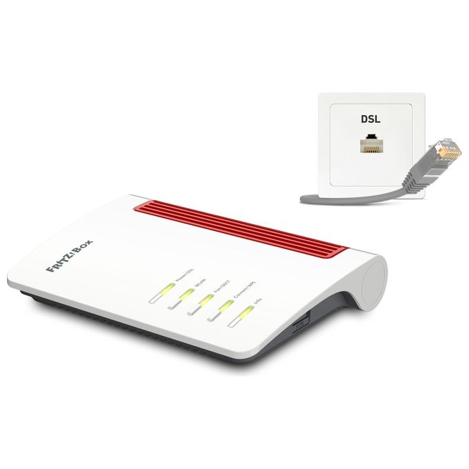 AVM FRITZ!Box 7530 AX Router Wireless Gigabit Ethernet Dual-Band 2.4GHz-5GHz Rosso-Bianco