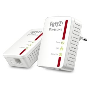 AVM FRITZ! Powerline 510E Edition International, Kit di 2 adattatori extender fino a 500 Mbit/s, 1x Fast Ethernet, Plug and Play, Eco Mode