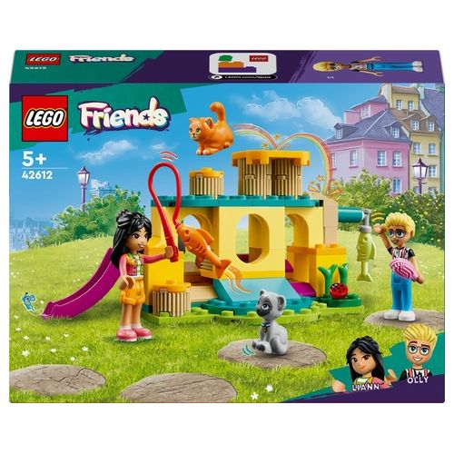 LEGO Friends 42612 Avventure nel Parco Giochi dei Gatti, Giocattolo con Animali e Mini Bamboline, Giochi per Bambini 5+ Anni