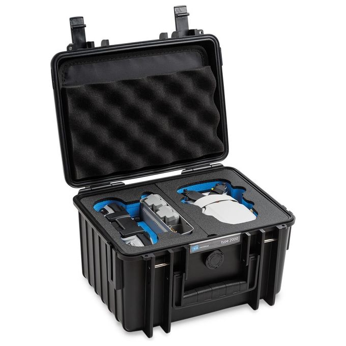B&W Copter Custodia Type 2000 B Nero con DJI Mini 2 Inlay