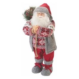  Babbo Natale 12 led con cappotto in stoffa h.62 cm