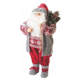  Babbo Natale 15 led con cappotto in stoffa h.80 cm