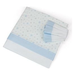 Baby Idea Set Lenzuolino 3 Pezzi Stelline Azzurro