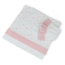 Baby Idea Set Lenzuolino 3 Pezzi Stelline Rosa