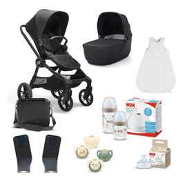CITY SIGHTS - RICH BLACK - kit Passeggino, Navicella, Adattatori per seggiolino auto, Sacco nanna e dotazione prima infanzia NUK for Nature