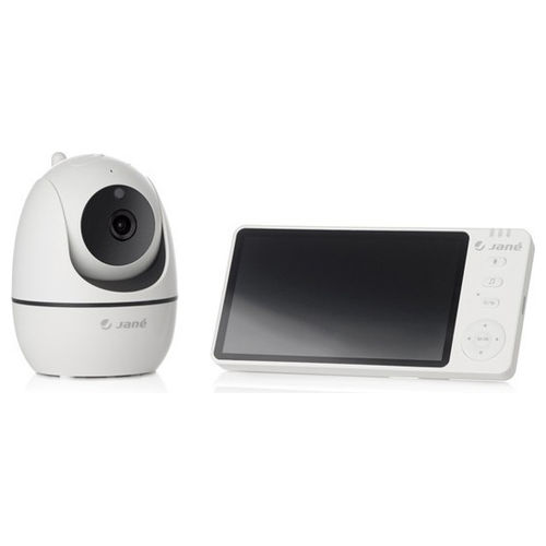Jané 050471C01 Eye Pro Baby Monitor con Telecamera Motorizzata 355° Schermo 5" HD Visione Notturna Audio Bidirezionale 8 Ninne Nanne colore Bianco