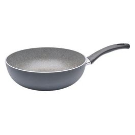 Pentola Wok per induzione Bologna Granitium con un manico Cm.28