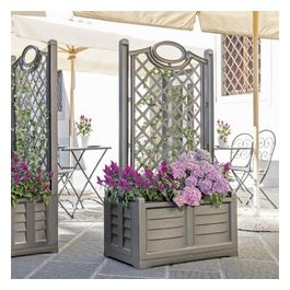 Fioriera separè con Spalliera 80x42.5x150h Colore Cappuccino per giardino e spazi esterni