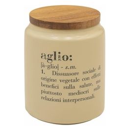 Barattolo aglio 800 ml in gres coperchio inbamboo, Victionary