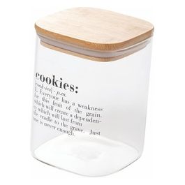 Barattolo biscotti 1l in vetro, coperchio in bamboo, Victionary Inglese