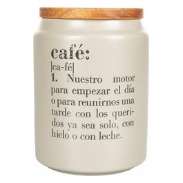 Barattolo caffe' 750 ml in gres coperchio inbamboo, Victionary Spagnolo