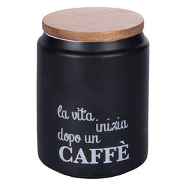 Barattolo caffe' 850 ml in gres coperchio in bamboo, Idee