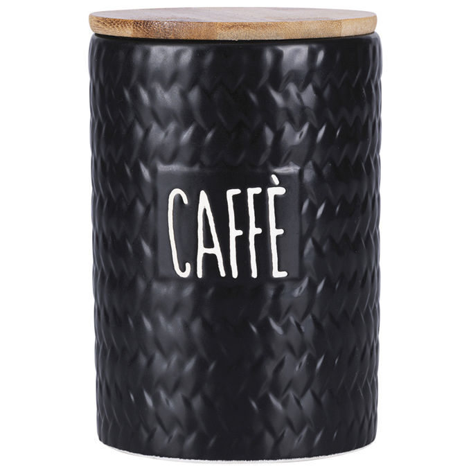 Barattolo caffe' 850 ml in ceramica, coperchio in bamboo, Shapes