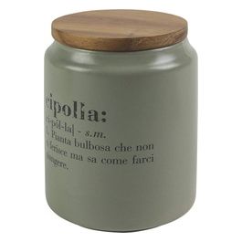 Barattolo cipolla in gres con coperchio inbamboo, Victionary