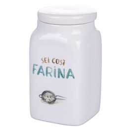 BARATTOLO FARINA 1L IN NEW BONE CHINA, LE TRAVISATE