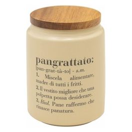 Barattolo pangrattato 800 ml in gres, coperchio in bamboo, Victionary