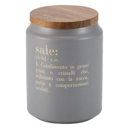 Barattolo sale 800 ml in gres coperchio in bamboo,Victionary