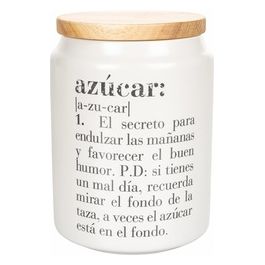 Barattolo zucchero 750 ml in gres coperchio inbamboo, Victionary Spagnolo