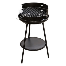 Barbecue tondo griglia in acciaio cromato,3 posizioni di cottura, ripiano inferiore, BestBQ