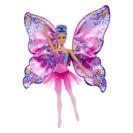 Bambola Ballerina Trasformabile con Ali da Farfalla Multicolore e Arti Flessibili