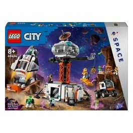 LEGO City 60434 Base Spaziale e Piattaforma di Lancio, Gioco per Bambini 8+ con Gru Giocattolo, Astronave, Rover e 6 Minifigure