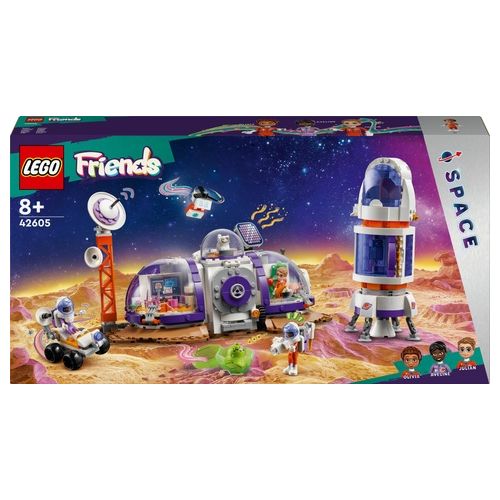 LEGO Friends 42605 la Base Spaziale su Marte e Razzo, Giochi per Bambini di 8+ Anni con 4 Mini Bamboline, Rover e Accessori