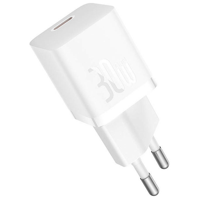 Baseus Caricabatterie Mini GaN5 30W Universale Bianco Ricarica Rapida