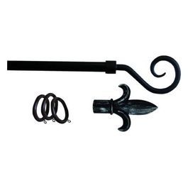 Bastoni per Tende Ferro Kit Antracite P.Ricciolo 120-210 cm