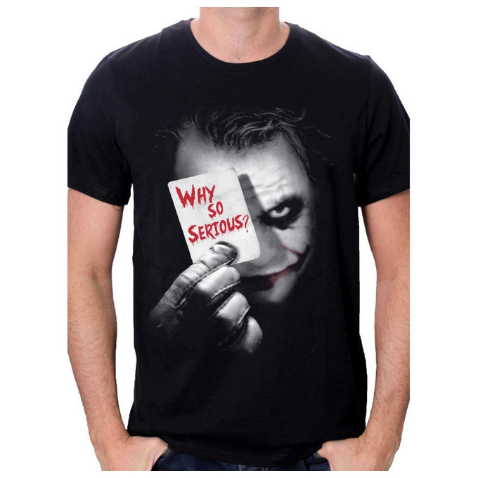 Batman, T-Shirt Uomo, Joker Why So Serious, Nera, Taglia M, Cotone