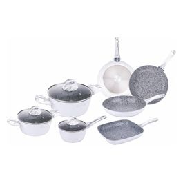 Batteria 10 pezzi, antiaderente, in alluminio forgiato, induzione, Iceberg Si'Chef