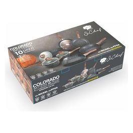 Batteria 10 pezzi antiaderente, induzione, in alluminio forgiato, Colorado Si'Chef