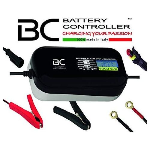 Battery Controller Carica Batterie Moto 9000 EVO Multilingua per batterie piombo e acido + Tester batteria e alternatore