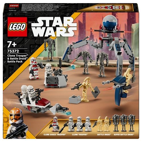 LEGO Star Wars 75372 Battle Pack Clone Trooper e Battle Droid con Veicolo Giocattolo Speeder Bike, Idea Regalo Bambini 7+ Anni