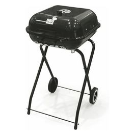 Bbq Barbecue Quadrato Con Coperchio E 2 Ruote 46X46X82 Cm 