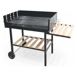 Galileo Bbq Barbecue Rettangolare Nero Con Ruote 118X56Xh.98