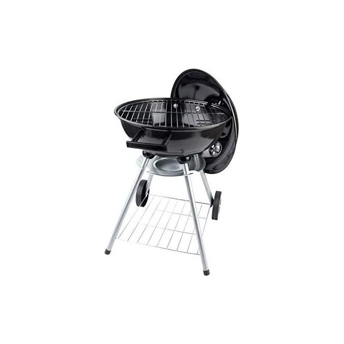 BBQ Barbecue Tondo con Ruote e Coperchio 50x49x73cm