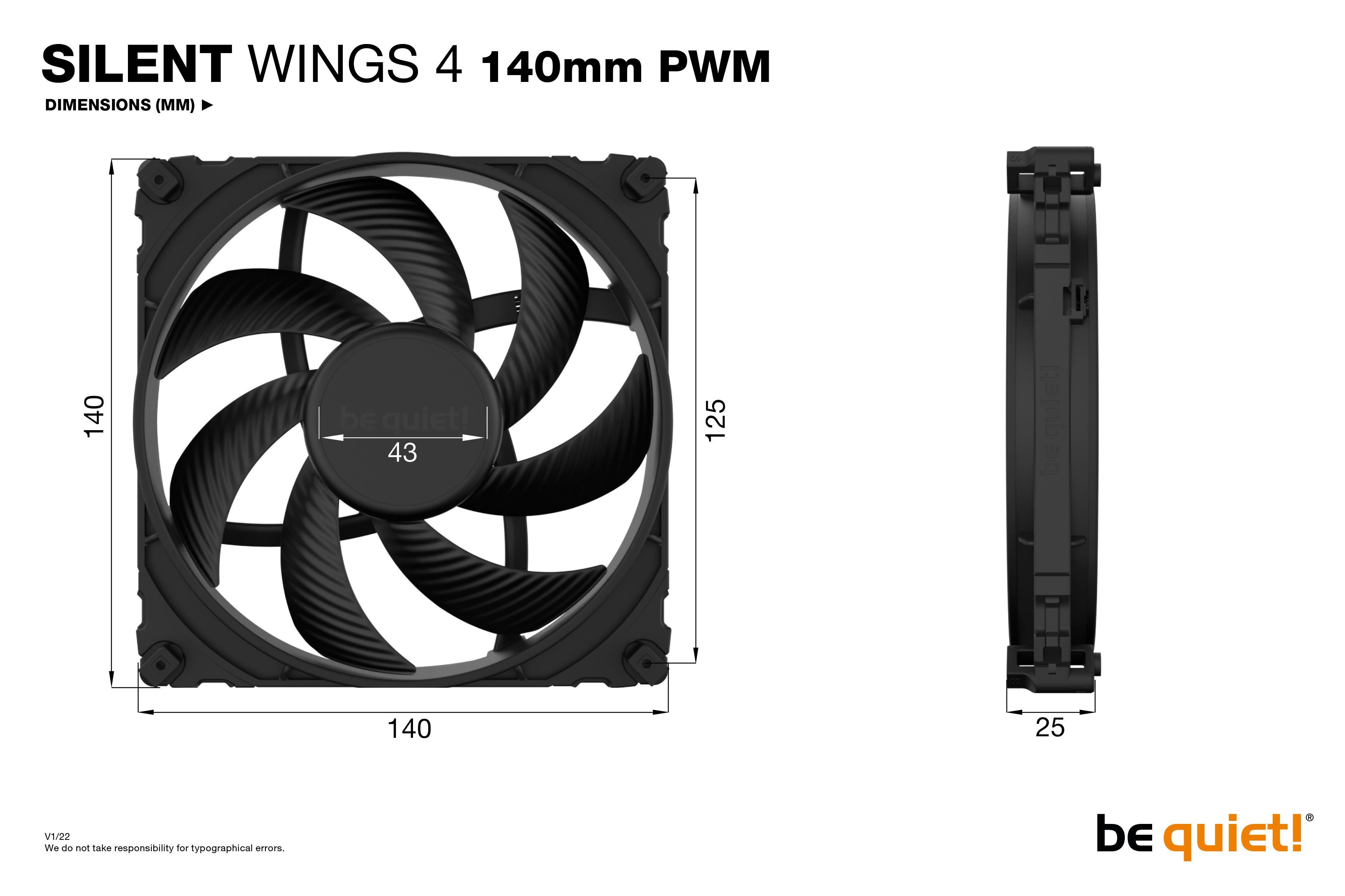 Be Quiet! Silent Wings 4 140mm Pwm Case per Computer