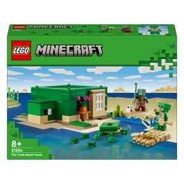 LEGO Minecraft 21254 Beach House della Tartaruga, Casa Giocattolo da Costruire per Bambini di 8+ Anni con Personaggi e Animali