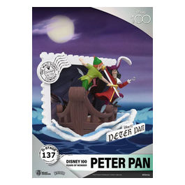 Beast Kingdom, Diorama Peter Pan, Disney 100th Anniversary, Statuetta PVC, Altezza 12cm