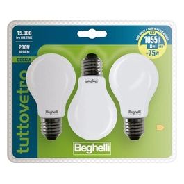 Beghelli Lampadina Led Goccia 8W E27 4000k Confezione 3 Pezzi Luce Naturale